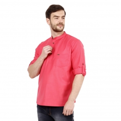 Mens Cherry Pink Short Kurta